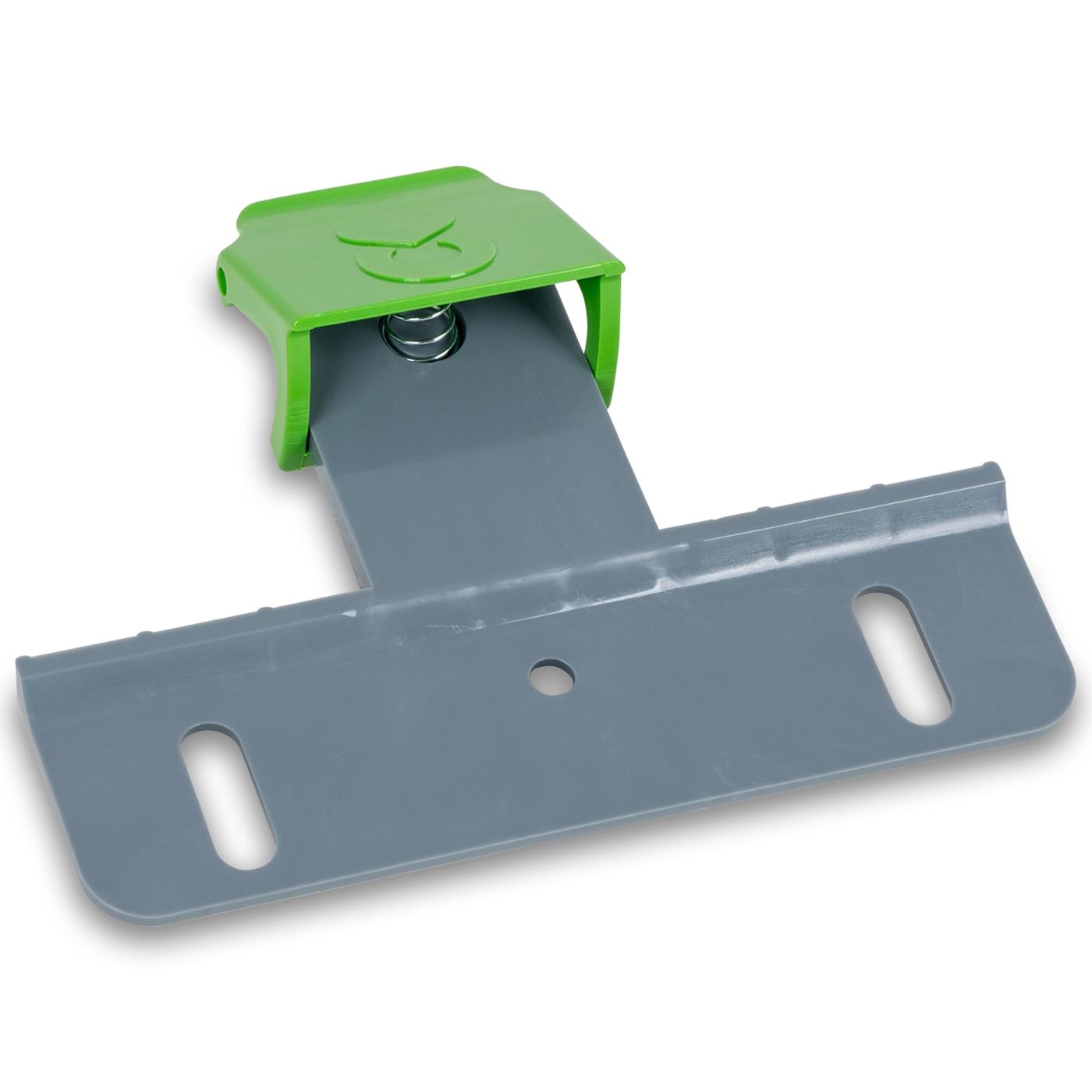 Doppelklicken zum vergrößern Die Kerbl Auswurfsicherung für Tränkeeimer „Bucket Guard“ - hier liegend von oben, auf weißem Hintergrund dargestellt.