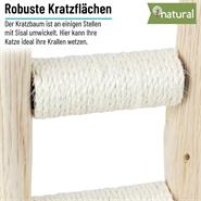 VOSS.pet Echtholz Kratzbaum "Morea" - Premium Kratzsäule, Naturholz vom Tanoak Baum, 43cm