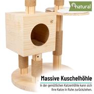 VOSS.pet Kratzbaum "Rico" - Premium Massivholz Katzenkratzbaum mit Seegras