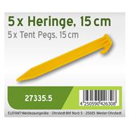VOSS.farming 5x Heringe 15cm, Bodenanker für Weidenetze, gelb