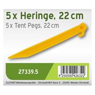 VOSS.farming 5x Heringe 22cm, Bodenanker, Abspannhaken, extra robust, gelb