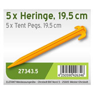 VOSS.farming 5x Heringe 19,5cm, Bodenanker mit Doppelhaken, gelb