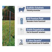 AKO OviNet Premium 50m Schafnetz, Schafzaun, 108cm, 14 verstärkte Pfähle, 2 Spitzen, orange