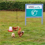VOSS.farming farmNET 50m Hühnernetz, Geflügelnetz, 112cm, 16 Pfähle, 2 Spitzen, orange