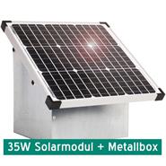 VOSS.farming Viehhüter Solar: Solarpanel 35W + 12V Weidezaungerät impuls duo DV80 (5J) + Tragebox