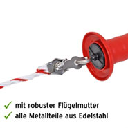 VOSS.farming Torgriff mit Seilanschluss "easy +" rot (Edelstahl)