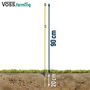 40x VOSS.farming Oval-Fiberglaspfähle, 110cm, Metallspitze