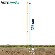40x VOSS.farming Oval-Fiberglaspfähle, 155cm, Metallspitze