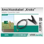 VOSS.farming Zaunanschlusskabel mit Krokodilklemme, 100 cm, schwarz, M8 Öse