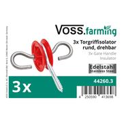 3x VOSS.farming Torgriffisolator EDELSTAHL, rund, drehbar