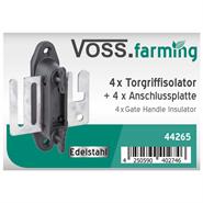 VOSS.farming Set - 4x Band-Torgriffisolatoren + 4x Edelstahl-Anschlußplatten