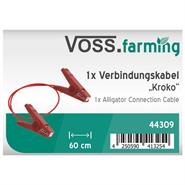 VOSS.farming Zaunverbindungskabel mit 2 robusten Krokoklemmen, 60cm, rot