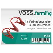 VOSS.farming Zaunverbindungskabel mit 3 robusten Krokoklemmen, rot
