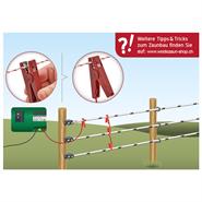 VOSS.farming Zaunverbindungskabel mit 3 robusten Krokoklemmen, rot