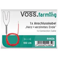 VOSS.farming Zaunanschlußkabel Elektrozaun, 100cm, mit Herz & verzinnten Kabelende