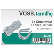 3x VOSS.farming Seilanschluss Set mit Kauschen, verzinkt, 6mm