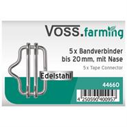 5x VOSS.farming Band-Verbinder Elektrozaun bis 20mm NIRO-EDELSTAHL (mit Nase)