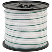 3x Weidezaun Band 200m, 40mm, 4x0,3 Kupfer + 6x0,3 Niro, weiß-grün, inkl. 5x Verbinder & Warnschild