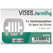 5x VOSS.farming Elektrozaun Band-Verbinderplatten bis 20mm NIRO-EDELSTAHL