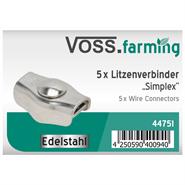 5x VOSS.farming Elektrozaun Verbinder "Simplex" für Litze mit 2-4mm Ø NIRO-EDELSTAHL