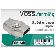 5x VOSS.farming Elektrozaun Verbinder "Simplex" für Seile, 6mm NIRO-EDELSTAHL