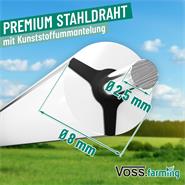 VOSS.farming MustangWire, Ø 8mm, 200m, Horsewire, Pferdezaun Draht, weiß