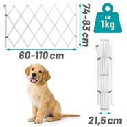 Ziehharmonika-Absperrgitter für Hunde "Stop Fix", Türgitter für Hunde, ausziehbar ca. 60-110cm, weiß