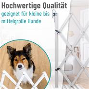 Ziehharmonika-Absperrgitter für Hunde "Stop Fix", Türgitter für Hunde, ausziehbar ca. 60-110cm, weiß