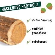 3x VOSS.garden Haselnuss-Zaunpfahl naturbelassen, entrindet, Holzpfahl, 100cm, Ø 6-10cm
