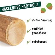 3x VOSS.garden Haselnuss-Zaunpfahl naturbelassen, entrindet, Holzpfahl, 150cm, Ø 6-10cm