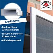 SAMUFLY Fliegengitter mit Alurahmen, Insektenschutzgitter für Fenster, 80x100cm, weiß