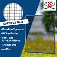 SAMUFLY Fliegengitter mit Alurahmen, Fenster-Insektenschutzgitter, 100x120cm, anthrazit