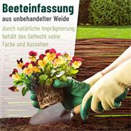 Beeteinfassung aus Weide, Steckzaun, Beetumrandung, Beetbegrenzung