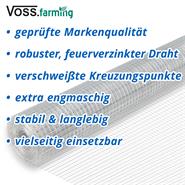 10m VOSS.farming Volierendraht, Drahtgitter, Höhe 100cm - 12,7x12,7x0,65mm, verzinkt