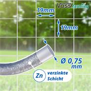 10m VOSS.farming Volierendraht, Drahtgitter, Höhe 100cm - 19x19x0,75mm, verzinkt