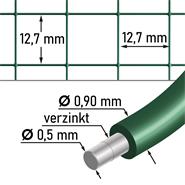 VOSS.farming Gartenzaun-SET: Volierendraht 10mx100cm, grün + 8x Metall Zaunpfosten