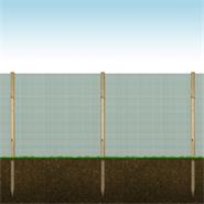 VOSS.farming Zaunset, Gartenzaun-SET: Volierendraht 10mx100cm, grün + 8x Holzpfähle