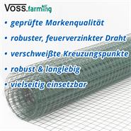 10m VOSS.farming Volierendraht, Drahtgitter, Höhe 100cm - 25,4x25,4x1,05mm, grün