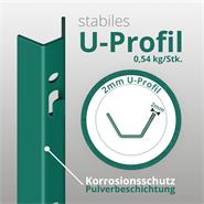 8x VOSS.farming U-Profil Metall-Pfähle 87cm, Zaunpfosten für Drahtgeflechte bis 60cm