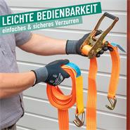 Spanngurt mit Ratsche + 2 Haken, 6-12m, 50mm, 4000kg, 2-tlg.