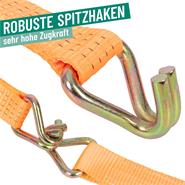 Spanngurt mit Ratsche + 2 Haken, 6-12m, 50mm, 4000kg, 2-tlg.