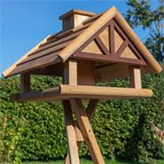 VOSS.garden "Levar" - hochwertiges Vogelhaus mit Kreuzstandfuß, natur