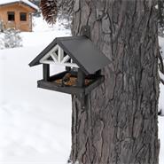 VOSS.garden „Morby“ - hochwertiges Vogelhaus zur Wandmontage, schwarz/weiß