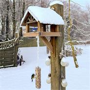 VOSS.garden „Mora“ - hochwertiges Vogelhaus zur Wandmontage, braun