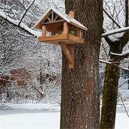 VOSS.garden „Mora“ - hochwertiges Vogelhaus zur Wandmontage, braun