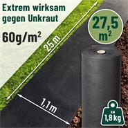 VOSS.garden Unkrautvlies 27,5m² - 60g/m² - 25m x 1,1m - Gartenvlies, Mulchvlies