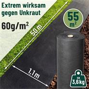 VOSS.garden Unkrautvlies 55m² - 60g/m² - 50m x 1,1m - Gartenvlies, Mulchvlies