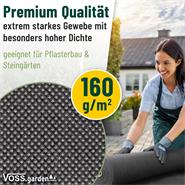 VOSS.garden 55m² Premium Unkrautvlies 160g/m², 50m x 1,1m, Gartenvlies, extrem reißfest