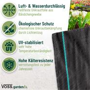 VOSS.garden Unkrautfolie 55m² - 110g/m² - 50m x 1,1m, Bodengewebe, Mulchfolie