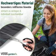 VOSS.garden Unkrautgewebe 11m² - 110g/m² - 10m x 1,1m, Bodengewebe, Unkrautfolie